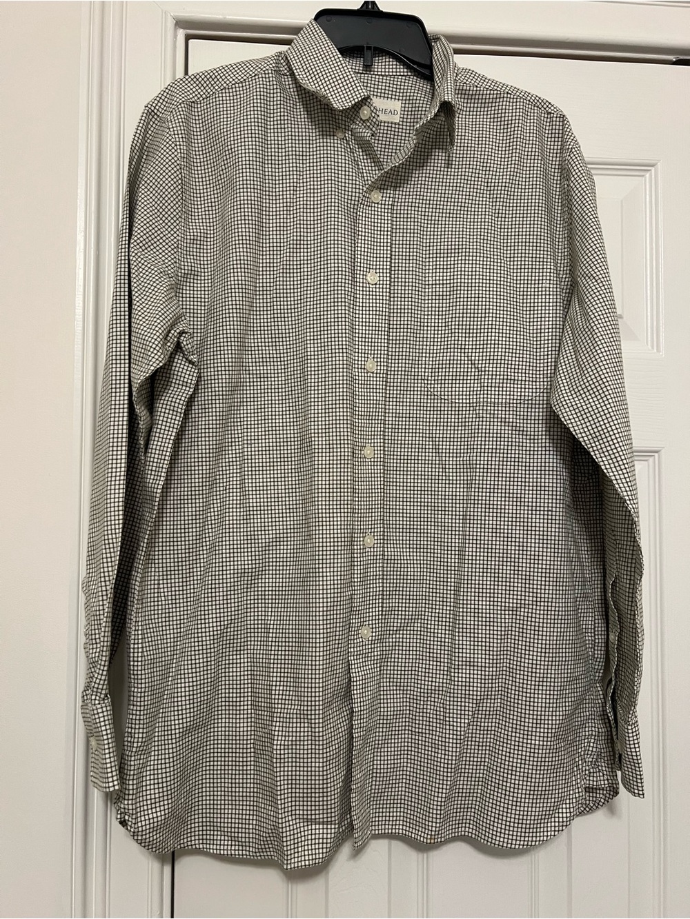 Duck Head Green Checkered Men's Shirt 100% Cotton size M